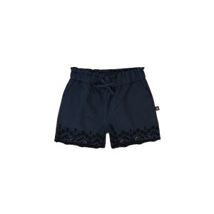Navy Blue Shorts with Embroidery