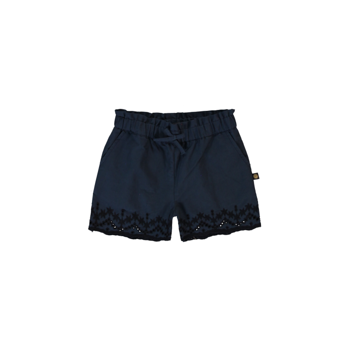 Navy Blue Shorts with Embroidery