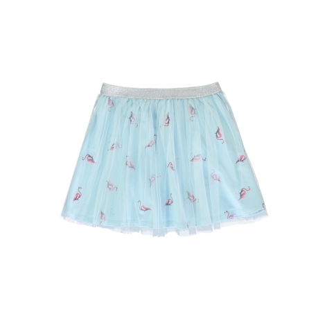 Sky Blue Flamingo Pattern Tutu Skirt