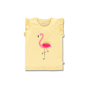 Yellow T-shirt with Textured Flamingo