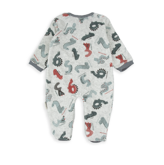 Grey Number Animals Romper