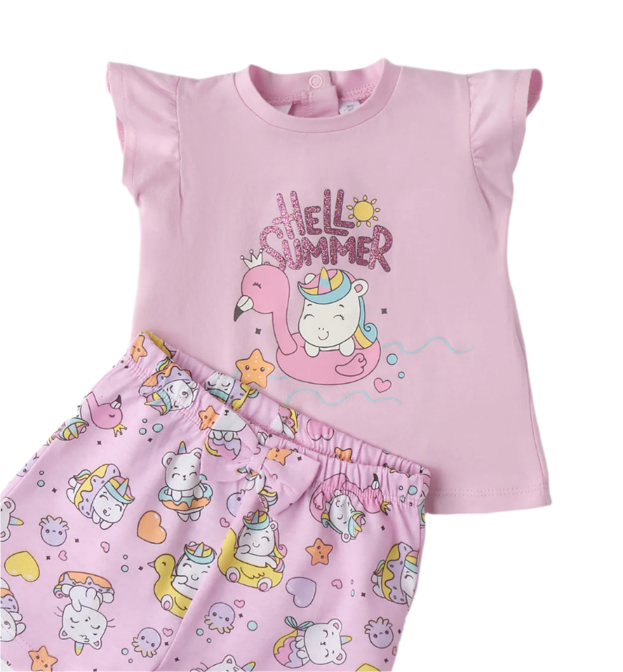 Summer Unicorn T-Shirt & Shorts Set