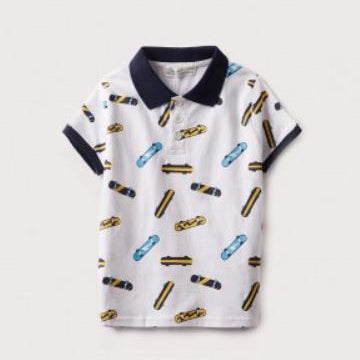 White Skateboard polo shirt