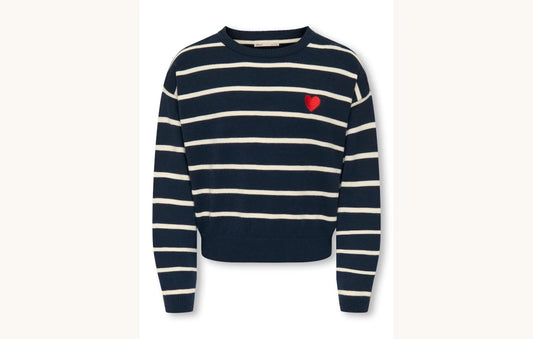 Striped Sweater with small heart