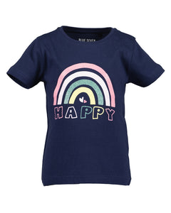 Navy Blue Happy Rainbow T-shirt