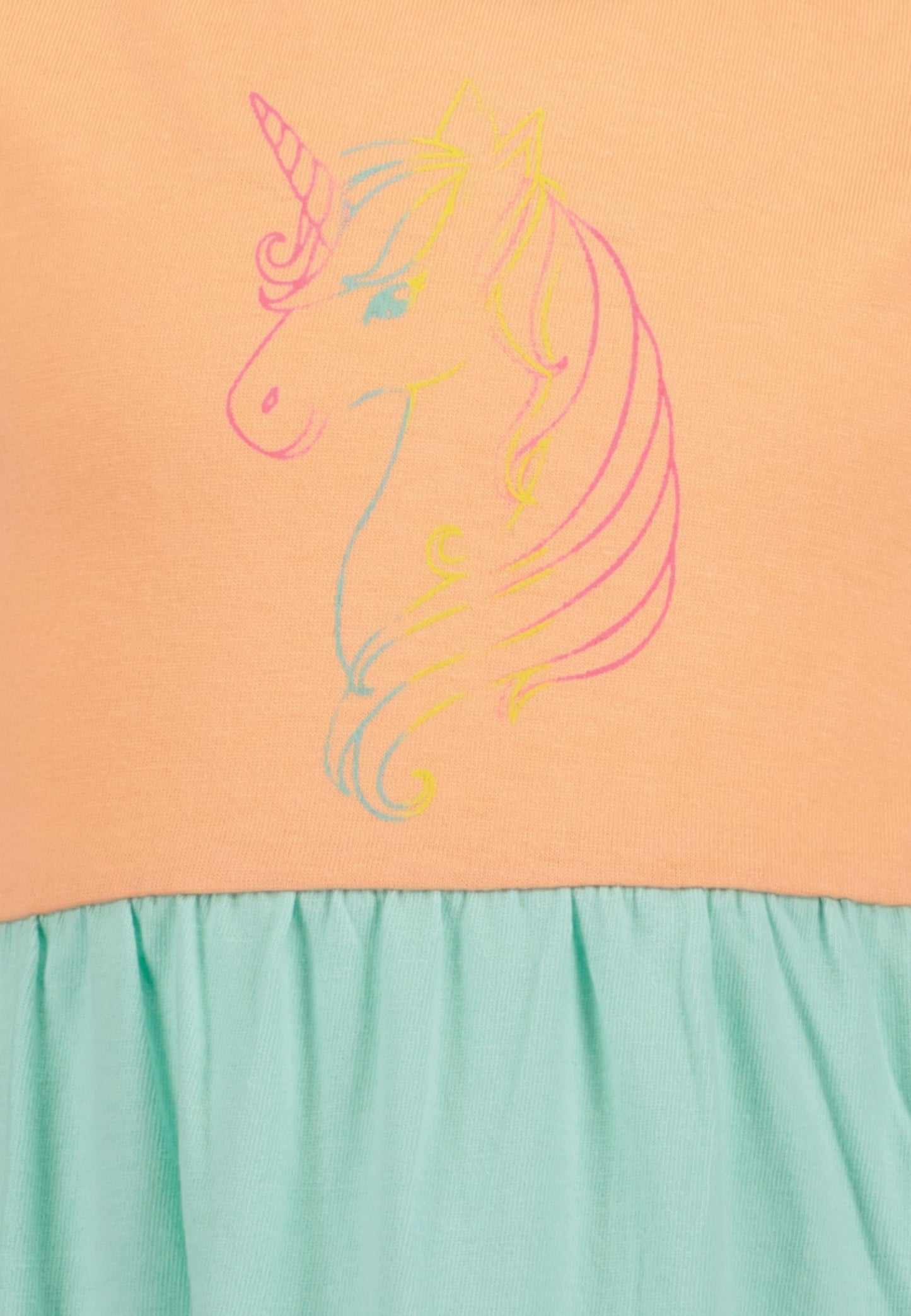 Orange, Mint & Pink Unicorn Dress
