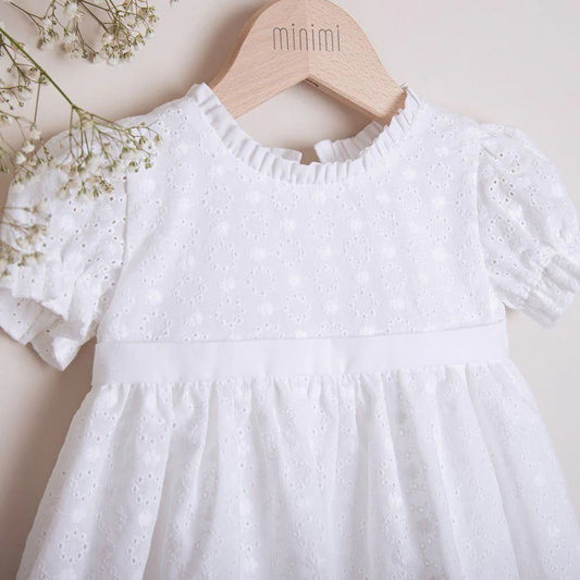 White circle flowers dress