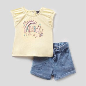 Rainbow Stay Cute T-Shirt & Shorts Set