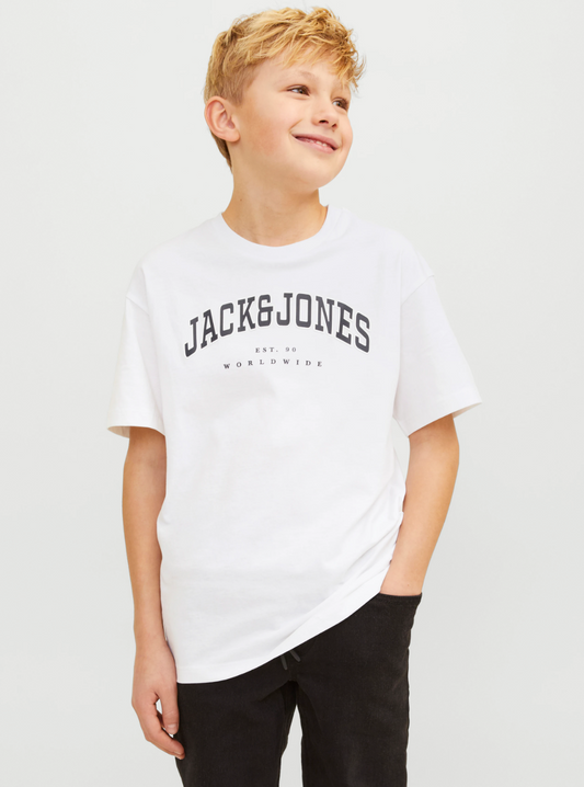 Jack & Jones White T-Shirt for Kids | Classic & Comfortable Boys’ Tee