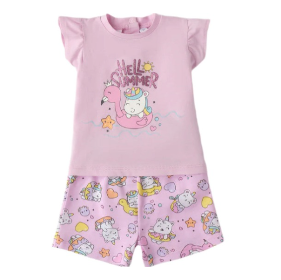 Summer Unicorn T-Shirt & Shorts Set