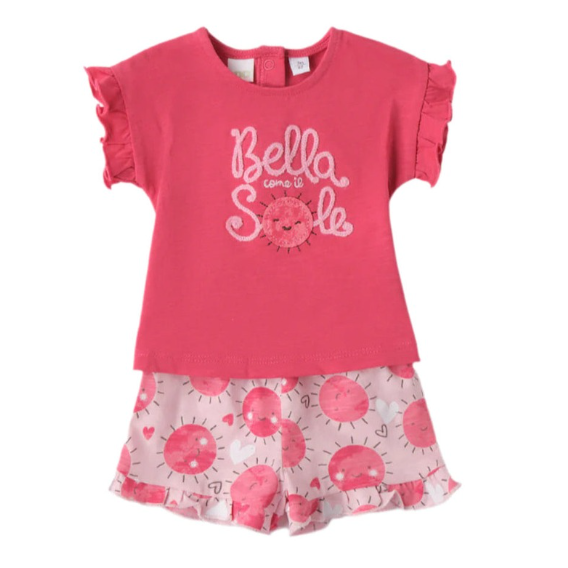 Hot pink Sun T-Shirt & Shorts Set