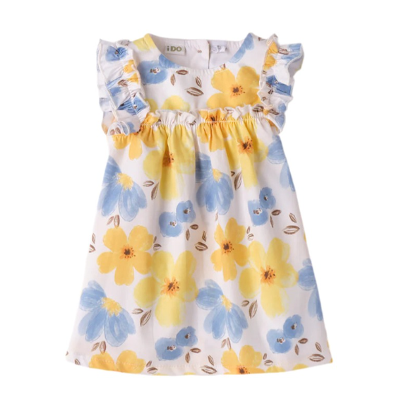 Yellow & Blue Flower Dress