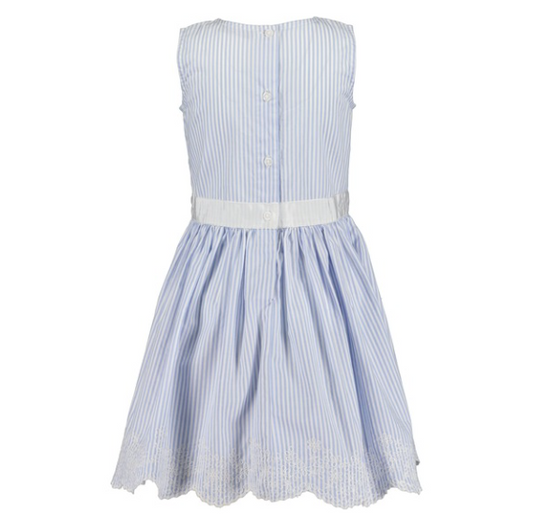 Light Blue Sleeveless Striped Dress