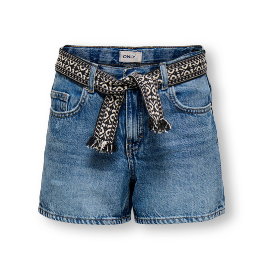 Kids' Jean Shorts with Decorative Belt | Stylish Girls’ Denim Shorts