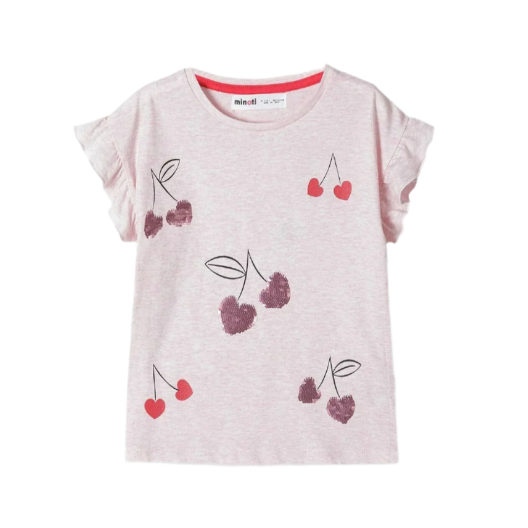 Cherry heart sequin t-shirt