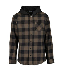 Load image into Gallery viewer, Checked hoodie shirt (brown/khaki)
