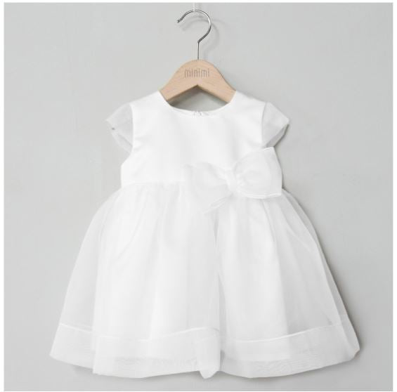 Cream dress with organdy bow