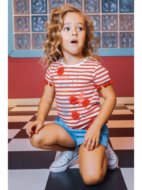 Red flowers t-shirt & shorts set