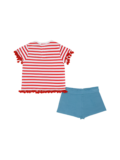 Red flowers t-shirt & shorts set