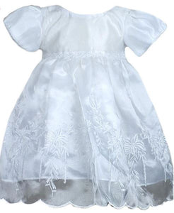 White embroidered dress with cape