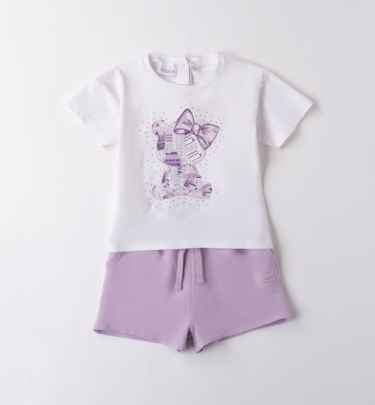Purple Bear T-Shirt & Shorts Set