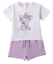 Load image into Gallery viewer, Purple Bear T-Shirt &amp; Shorts Set
