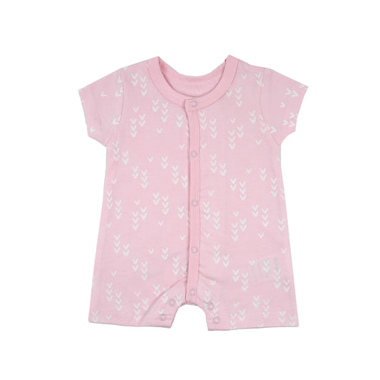 Pink with White Hearts Romper