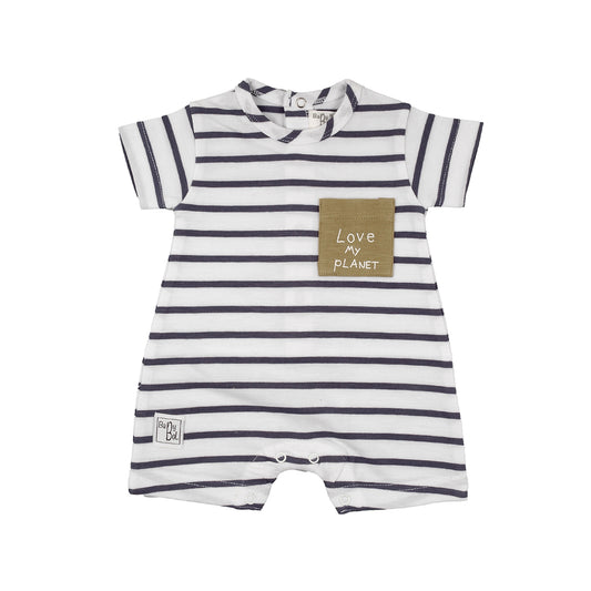 Love My Planet Striped Romper
