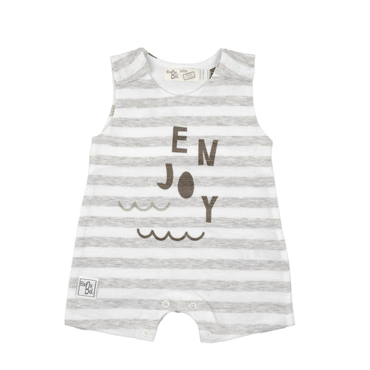 Enjoy Grey Striped Romper