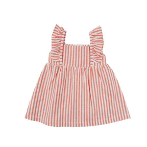 Sleeveless Orange Striped Dress
