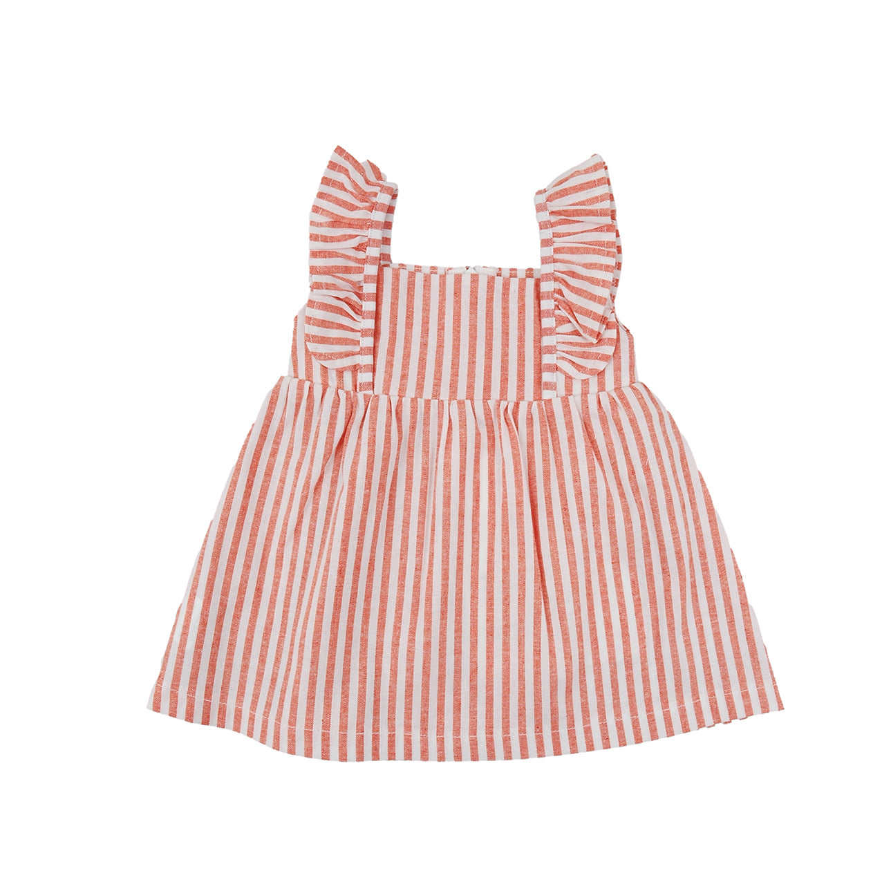 Sleeveless Orange Striped Dress