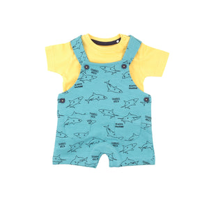 Shark Area Dungaree Set