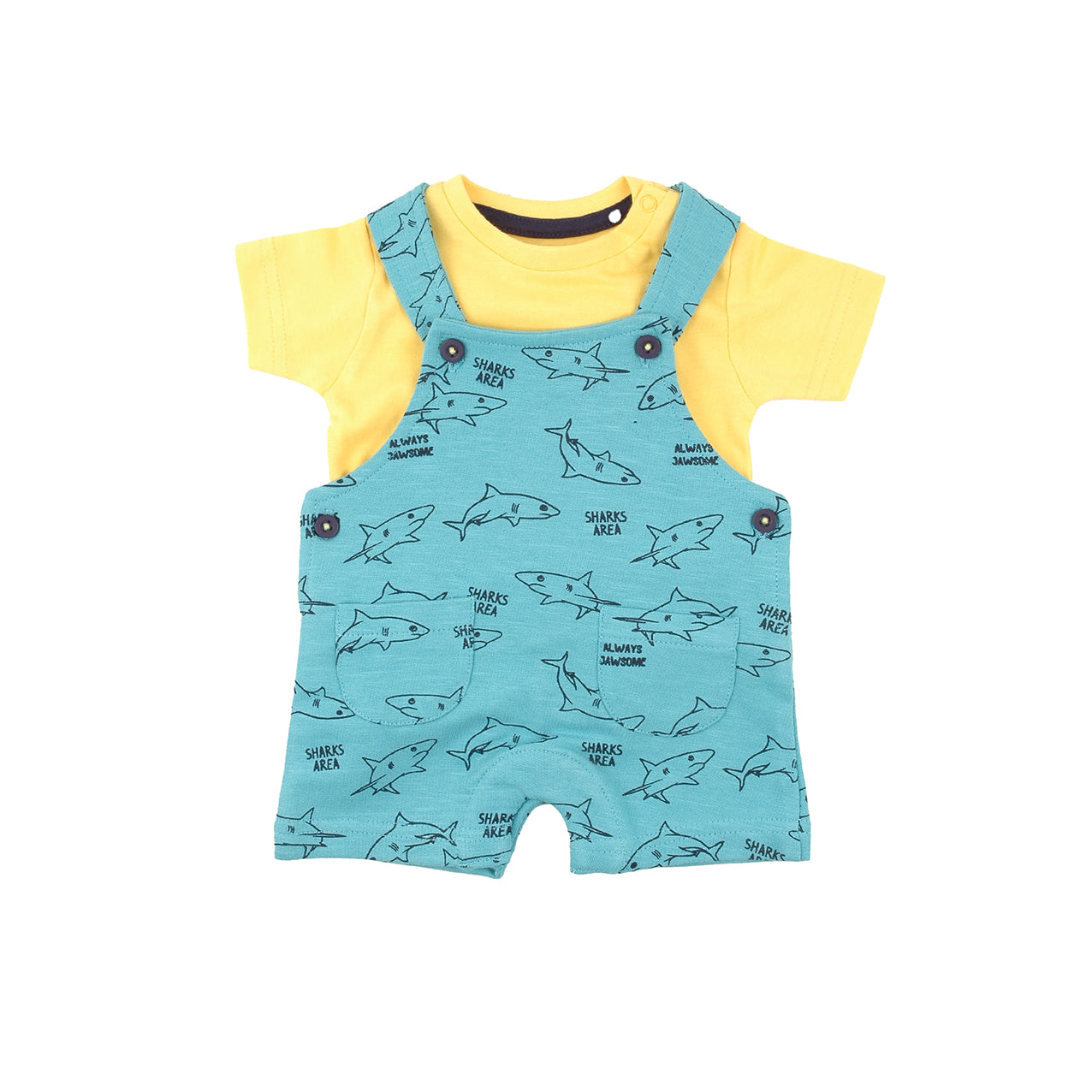 Shark Area Dungaree Set