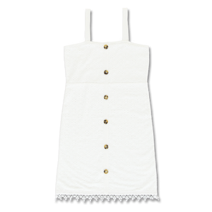 Embroidery buttoned dress (white or pink)