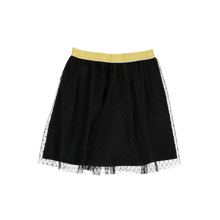 Load image into Gallery viewer, Black tulle skirt with Gold waistband
