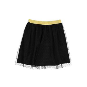 Black tulle skirt with Gold waistband