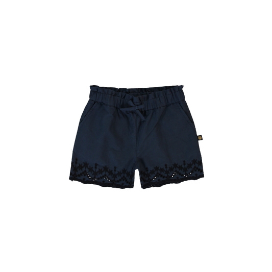 Navy Blue Shorts with Embroidery