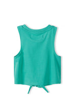 Load image into Gallery viewer, Green sleeveless t-shirt with knot
