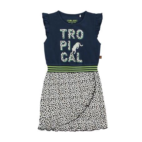 Tropical Navy Blue Dress