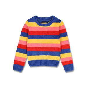 Rainbow stripe fuzzy sweater