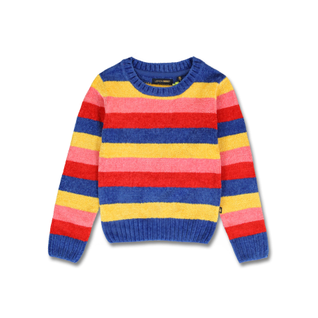 Rainbow stripe fuzzy sweater