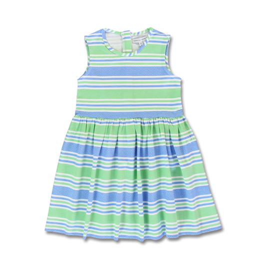 Striped Blue/White/Green Dress
