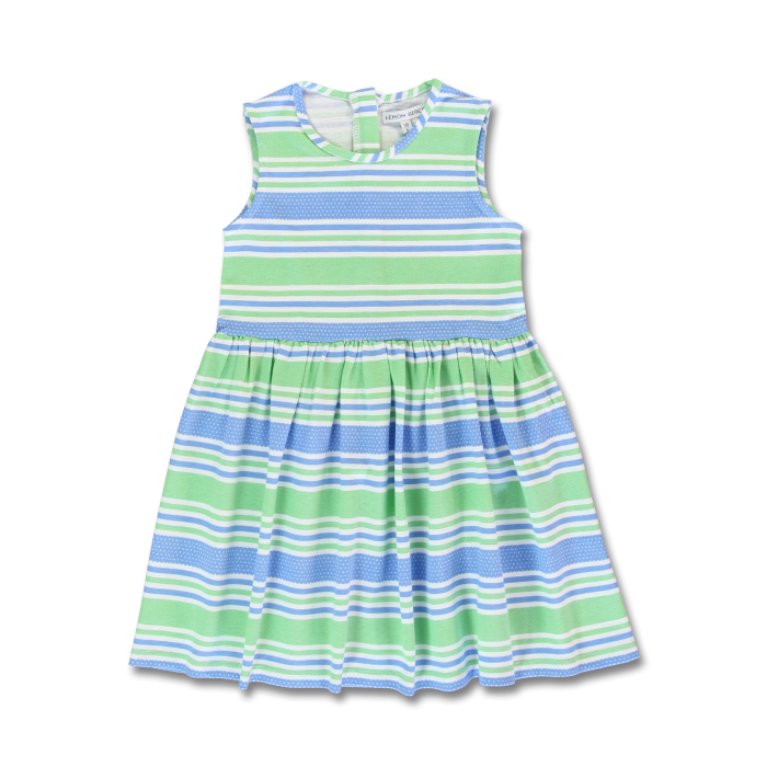 Striped Blue/White/Green Dress