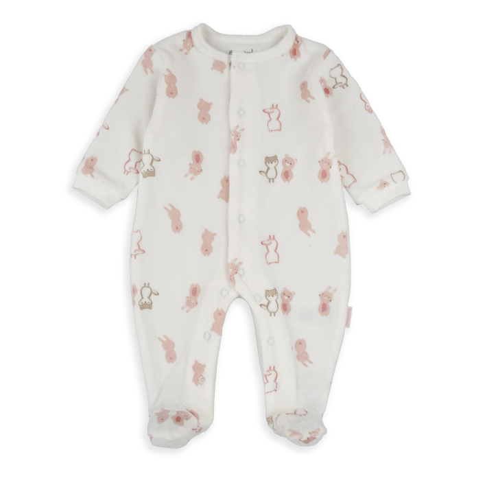 White Animal Friends Romper