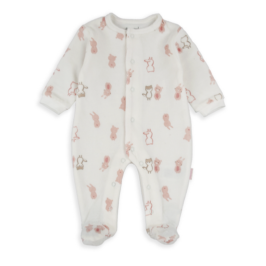 White Animal Friends Romper