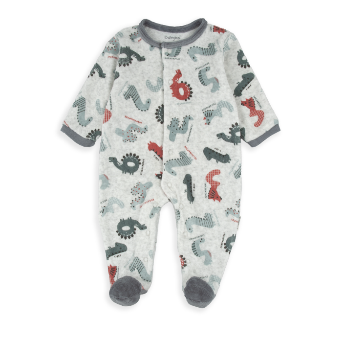 Grey Number Animals Romper