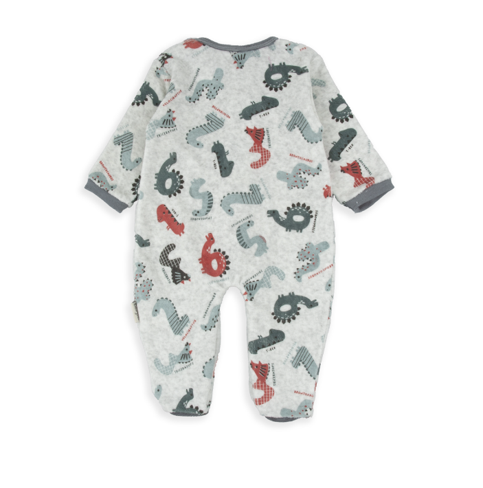 Grey Number Animals Romper