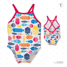 Load image into Gallery viewer, Fish pattern swimsuit in pocket
