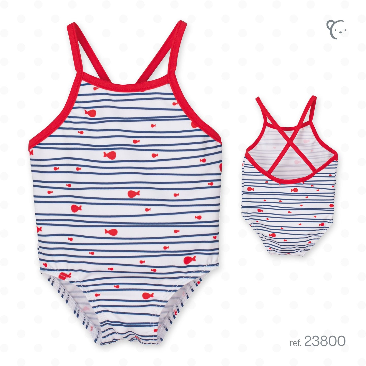 Red, white and blue striped swimsuit in pocket