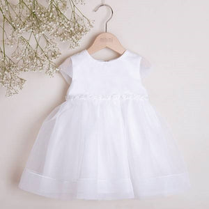 White plain tulle dress